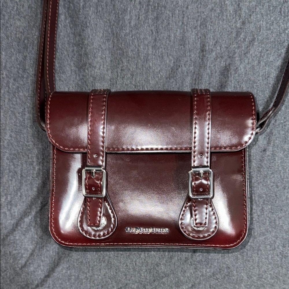 Dr. Martens dark maroon Leather Crossbody Bag